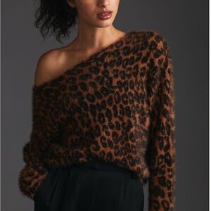 Anthropologie Cropped Eyelash Sweater